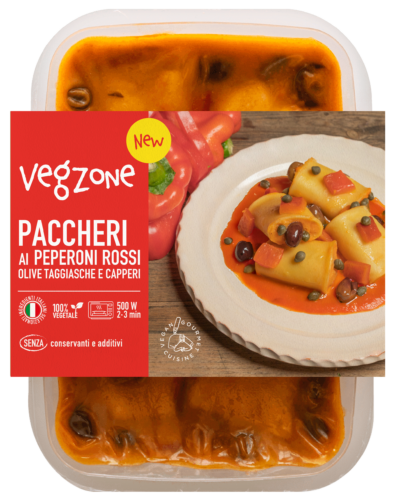 Paccheri ai peperoni rossi olive taggiasche e capperi