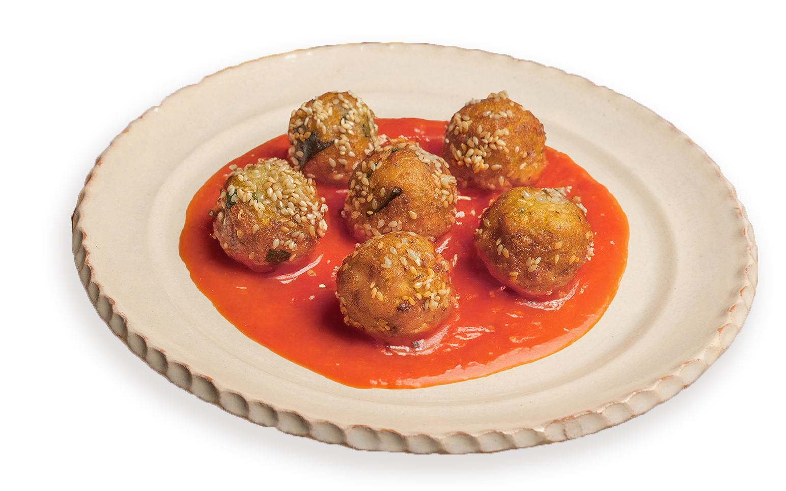 Polpette di ceci e verdure con salsa di pomodoro